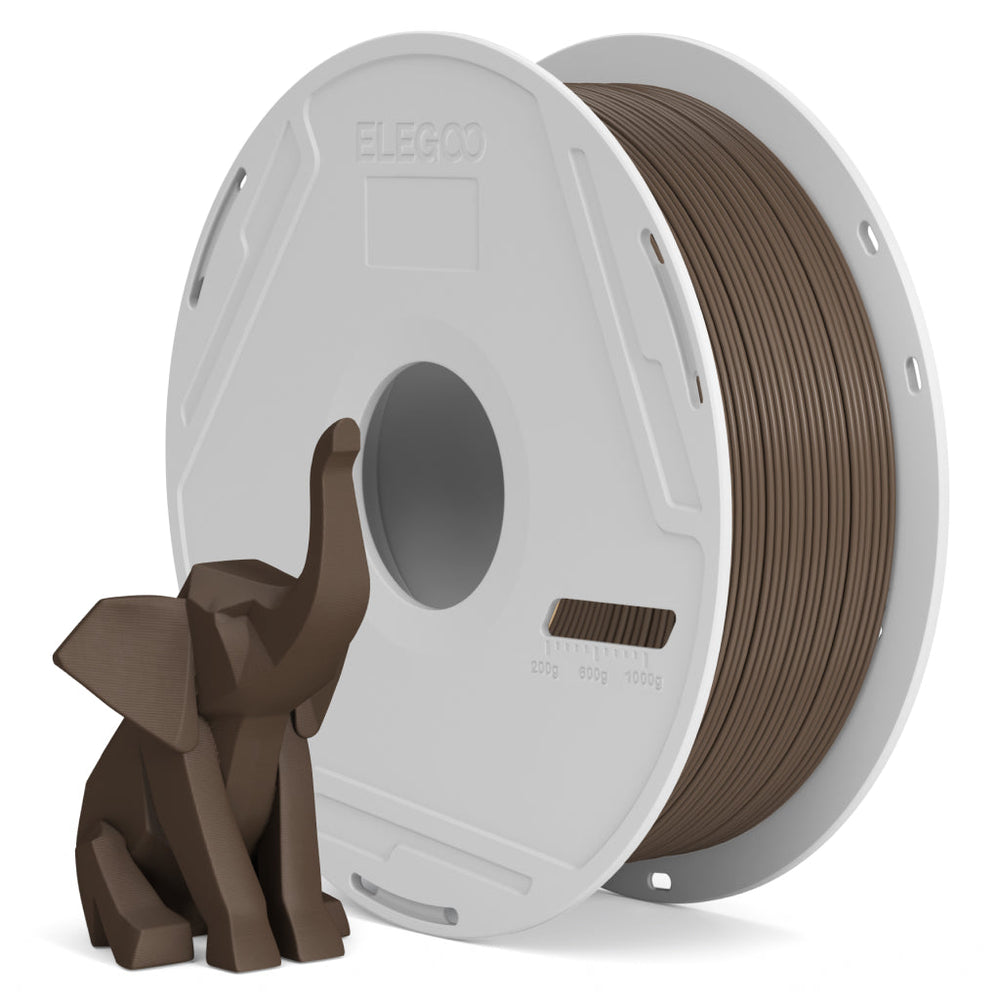 ELEGOO PLA Basic 3D printer filament, Cocoa Brown, 1.75 mm 1 kg spool
