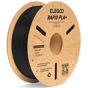 ELEGOO Rapid PLA+ 3D printer filament, Black, 1.75 mm 1 kg spool