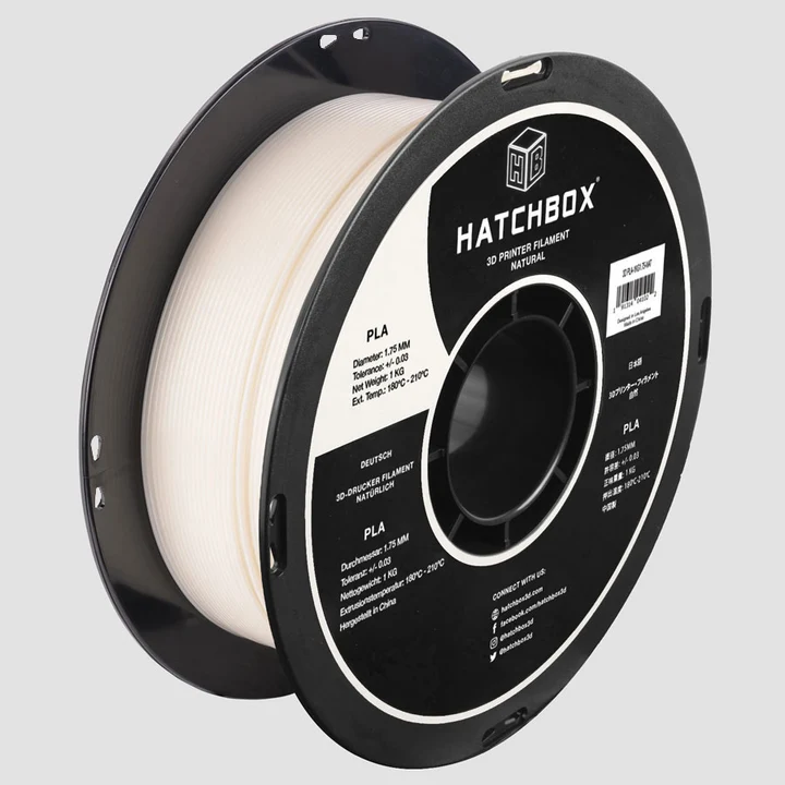 Hatchbox PLA 3D printer filament, Natural, 1.75 mm 1 kg spool