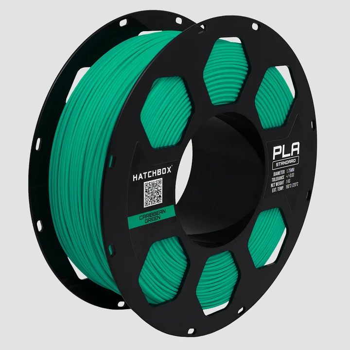 Hatchbox PLA 3D printer filament, Caribbean Green, 1.75 mm 1 kg spool